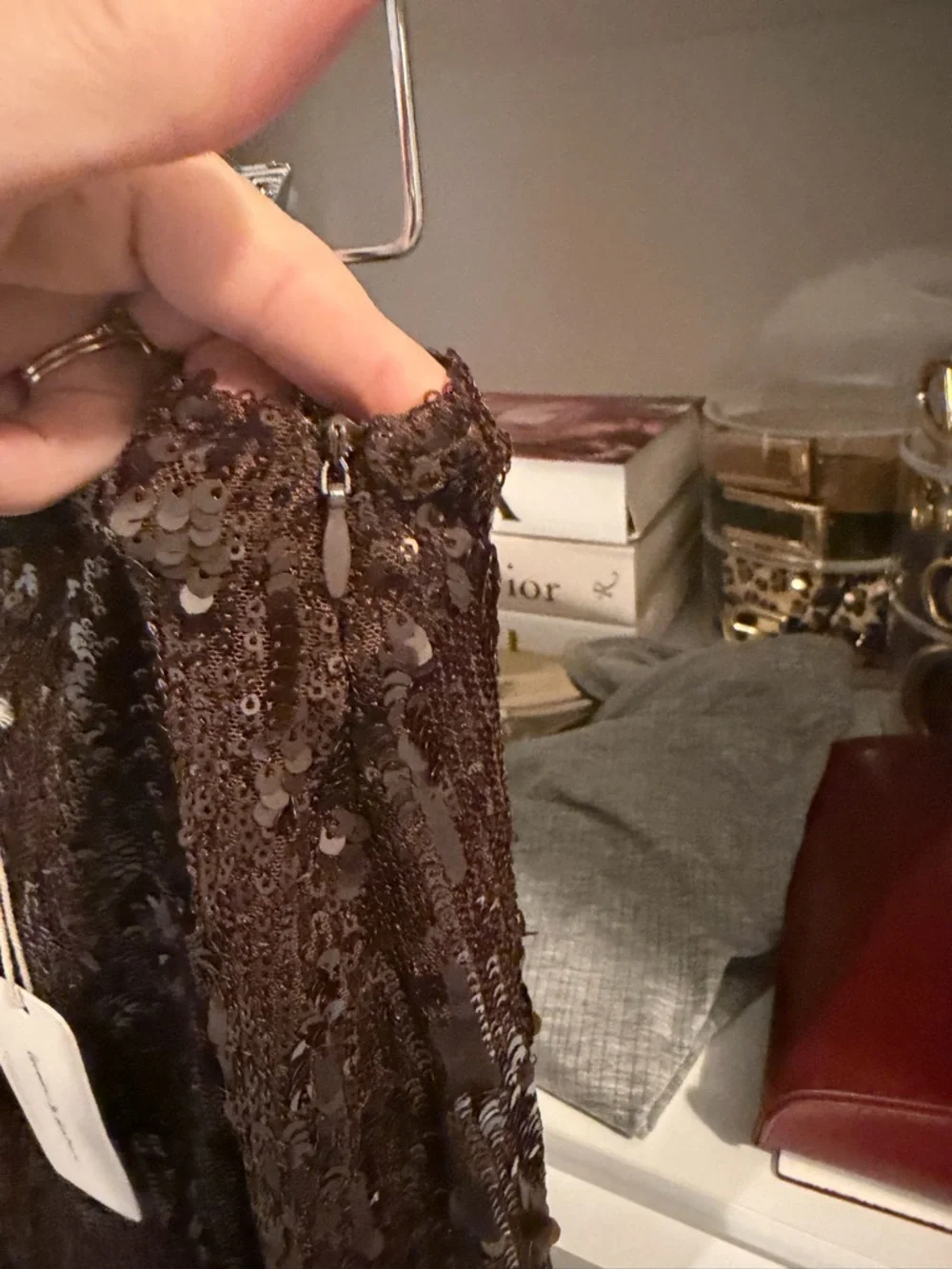 Grade & Gather Chocolate Brown Sequin Tank and Skirt - Picture 11 of 12